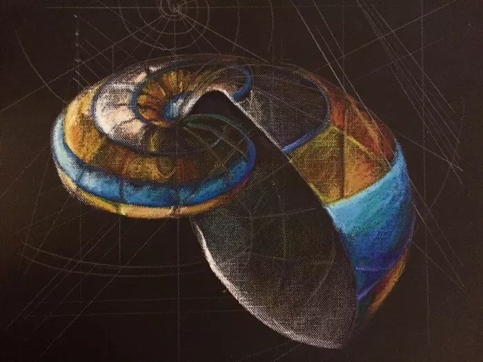 Fibonacci sequences on snail shell