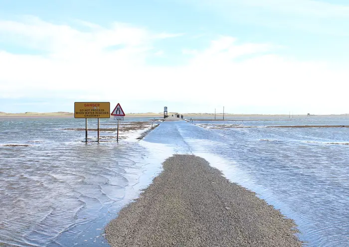 Road flooded by water