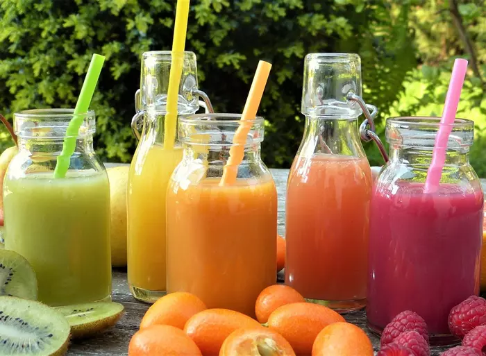 Smoothies on table